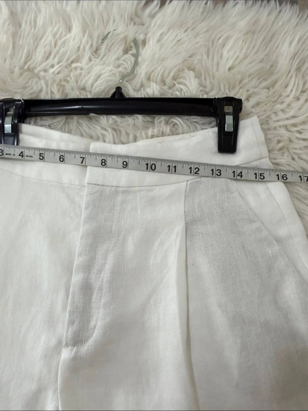 Zara Wide-Leg Linen-Blend Pants in Ivory Size Medium NWT